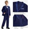 imageLOLANTA Boys Formal Suit Slim Fit Ring Bearer Outfit Kids Tuxedo Dress Clothes Blazer Vest Pants Set with SuspendersNavy