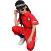 imageLOLANTA Boys Girls Fashion Jumpsuit ZipFront Coveralls Hip Hop Street Dance Outfit Kids Halloween CostumesRed
