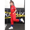 imageLOLANTA Boys Girls Fashion Jumpsuit ZipFront Coveralls Hip Hop Street Dance Outfit Kids Halloween CostumesRed
