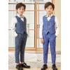 imageLOLANTA Boys Suit 4PCs Vest Pant Shirt Bow Tie Set Wedding Ring Bearer Outfit Kids Dress ClothesBright Blue