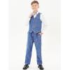 imageLOLANTA Boys Suit 4PCs Vest Pant Shirt Bow Tie Set Wedding Ring Bearer Outfit Kids Dress ClothesBright Blue
