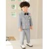 imageLOLANTA Boys Suits Set Wedding Ring Bearer Outfits Kids Tuxedos Blazer Suit Pant Bow tie Birthday Easter ClothesGrey