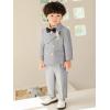 imageLOLANTA Boys Suits Set Wedding Ring Bearer Outfits Kids Tuxedos Blazer Suit Pant Bow tie Birthday Easter ClothesGrey