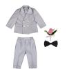 imageLOLANTA Boys Suits Set Wedding Ring Bearer Outfits Kids Tuxedos Blazer Suit Pant Bow tie Birthday Easter ClothesGrey
