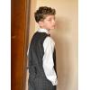 imageLOLANTA Boys Vest Pants Set Plaid Dress Suit with Shirt Kids Tuxedo Formal Wedding Ring Bearer OutfitBlack