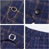 imageLOLANTA Boys Vest Pants Set Plaid Dress Suit with Shirt Kids Tuxedo Formal Wedding Ring Bearer OutfitBlue