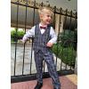 imageLOLANTA Boys Vest Pants Set Plaid Dress Suit with Shirt Kids Tuxedo Formal Wedding Ring Bearer OutfitGrey