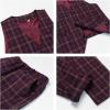 imageLOLANTA Boys Vest Pants Set Plaid Dress Suit with Shirt Kids Tuxedo Formal Wedding Ring Bearer OutfitPurple