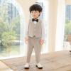 imageLOLANTA Boys Vest Suit 4Piece Formal Suit Set Pretty Texture Kids Birthday Wedding Easter Party Dress Outfits 213 YearsBeige