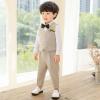imageLOLANTA Boys Vest Suit 4Piece Formal Suit Set Pretty Texture Kids Birthday Wedding Easter Party Dress Outfits 213 YearsBeige