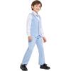 imageLOLANTA Boys Vest Suits 4PCs Wedding Ring Bearer Outfits Wasitcoat Shirt Pants Bow Tie 213 YearsBluewith Shirt