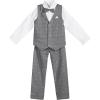 imageLOLANTA Boys Vest Suits 4PCs Wedding Ring Bearer Outfits Wasitcoat Shirt Pants Bow Tie 213 YearsDark Grey