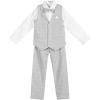 imageLOLANTA Boys Vest Suits 4PCs Wedding Ring Bearer Outfits Wasitcoat Shirt Pants Bow Tie 213 YearsGreywith Shirt