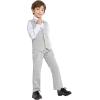 imageLOLANTA Boys Vest Suits 4PCs Wedding Ring Bearer Outfits Wasitcoat Shirt Pants Bow Tie 213 YearsGreywith Shirt
