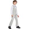 imageLOLANTA Boys Vest Suits 4PCs Wedding Ring Bearer Outfits Wasitcoat Shirt Pants Bow Tie 213 YearsGreywith Shirt