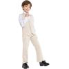 imageLOLANTA Boys Vest Suits 4PCs Wedding Ring Bearer Outfits Wasitcoat Shirt Pants Bow Tie 213 YearsKhakiwith Shirt