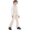 imageLOLANTA Boys Vest Suits 4PCs Wedding Ring Bearer Outfits Wasitcoat Shirt Pants Bow Tie 213 YearsKhakiwith Shirt