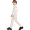 imageLOLANTA Boys Vest Suits 4PCs Wedding Ring Bearer Outfits Wasitcoat Shirt Pants Bow Tie 213 YearsKhakiwith Shirt