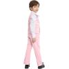 imageLOLANTA Boys Vest Suits 4PCs Wedding Ring Bearer Outfits Wasitcoat Shirt Pants Bow Tie 213 YearsPinkwith Shirt