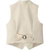 imageLOLANTA Boys Vest Tuxedo Suit Wedding Ring Bearer Outfits 4PCs Dress Clothes Vest Shirt Shorts Bow TieBeige