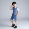 imageLOLANTA Boys Vest Tuxedo Suit Wedding Ring Bearer Outfits 4PCs Dress Clothes Vest Shirt Shorts Bow TieBlue Plaid