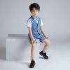 imageLOLANTA Boys Vest Tuxedo Suit Wedding Ring Bearer Outfits 4PCs Dress Clothes Vest Shirt Shorts Bow TieBlue Plaid