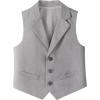 imageLOLANTA Boys Vest Tuxedo Suit Wedding Ring Bearer Outfits 4PCs Dress Clothes Vest Shirt Shorts Bow TieLight Grey