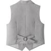 imageLOLANTA Boys Vest Tuxedo Suit Wedding Ring Bearer Outfits 4PCs Dress Clothes Vest Shirt Shorts Bow TieLight Grey