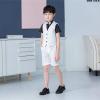 imageLOLANTA Boys Vest Tuxedo Suit Wedding Ring Bearer Outfits 4PCs Dress Clothes Vest Shirt Shorts Bow TieWhite