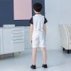 imageLOLANTA Boys Vest Tuxedo Suit Wedding Ring Bearer Outfits 4PCs Dress Clothes Vest Shirt Shorts Bow TieWhite