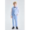 imageLOLANTA Boys Vest and Pants Set Slim Fit Dress Clothes Kids 5 Piece Ring Bearer Outfit Adjustable WaistBlue Plaid