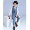 imageLOLANTA Boys Vest and Pants Set Slim Fit Dress Clothes Kids 5 Piece Ring Bearer Outfit Adjustable WaistDark Blue