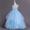 imageLOLANTA Flower Girl Dress for Wedding Kids Tulle Princess Long Dresses Father Daughter Dance Girls Vestidos Lace EmbroideryBlue