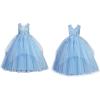 imageLOLANTA Flower Girl Dress for Wedding Kids Tulle Princess Long Dresses Father Daughter Dance Girls Vestidos Lace EmbroideryBlue