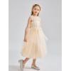 imageLOLANTA Flower Girl Dress for Wedding Kids Tulle Princess Long Dresses Father Daughter Dance Girls Vestidos Lace EmbroideryChampagne