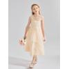 imageLOLANTA Flower Girl Dress for Wedding Kids Tulle Princess Long Dresses Father Daughter Dance Girls Vestidos Lace EmbroideryChampagne