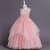 imageLOLANTA Flower Girl Dress for Wedding Kids Tulle Princess Long Dresses Father Daughter Dance Girls Vestidos Lace EmbroideryPink