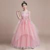 imageLOLANTA Flower Girl Dress for Wedding Kids Tulle Princess Long Dresses Father Daughter Dance Girls Vestidos Lace EmbroideryPink