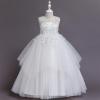 imageLOLANTA Flower Girl Dress for Wedding Kids Tulle Princess Long Dresses Father Daughter Dance Girls Vestidos Lace EmbroideryWhite