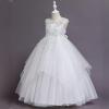 imageLOLANTA Flower Girl Dress for Wedding Kids Tulle Princess Long Dresses Father Daughter Dance Girls Vestidos Lace EmbroideryWhite
