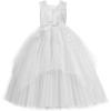 imageLOLANTA Flower Girl Dress for Wedding Kids Tulle Princess Long Dresses Father Daughter Dance Girls Vestidos Lace EmbroideryWhite