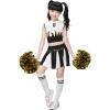 imageLOLANTA Girls Cheerleader Costume Pleated Skirt Set Cheerleader Outfit with Pom PomBlack