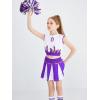 imageLOLANTA Girls Cheerleader Costume Pleated Skirt Set Cheerleader Outfit with Pom PomPurple