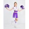 imageLOLANTA Girls Cheerleader Costume Pleated Skirt Set Cheerleader Outfit with Pom PomPurple