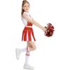imageLOLANTA Girls Cheerleader Costume Pleated Skirt Set Cheerleader Outfit with Pom PomRed