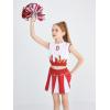 imageLOLANTA Girls Cheerleader Costume Pleated Skirt Set Cheerleader Outfit with Pom PomRed