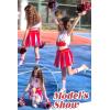 imageLOLANTA Girls Cheerleader Costume Pleated Skirt Set Cheerleader Outfit with Pom PomRed