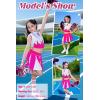 imageLOLANTA Girls Cheerleader Costume Pleated Skirt Set Cheerleader Outfit with Pom PomRose Pink