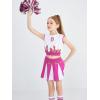imageLOLANTA Girls Cheerleader Costume Pleated Skirt Set Cheerleader Outfit with Pom PomRose Pink