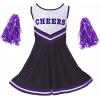 imageLOLANTA Girls Cheerleader Costumes Dresses Cheerleading Outfit Cheer Uniform Pom PomsBlack